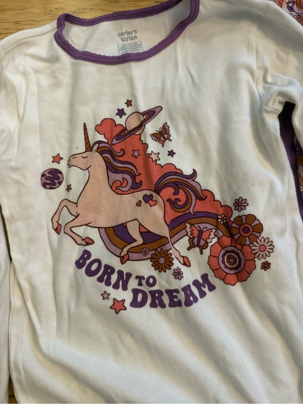 Carter's Purple and Cream Unicorn Pajama Set - 2 Pack - Picture 7 of 12
